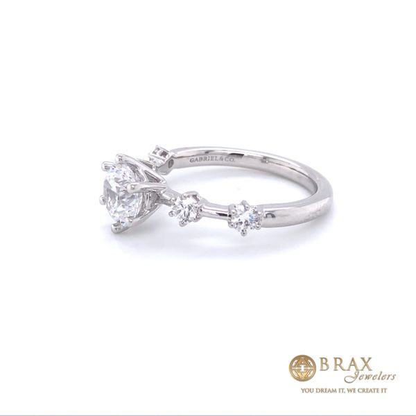 14K White Gold Diamond Engagement Ring Setting Image 2 Brax Jewelers Newport Beach, CA