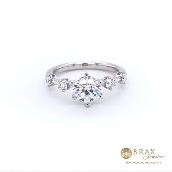 14K White Gold Diamond Engagement Ring Setting Brax Jewelers Newport Beach, CA