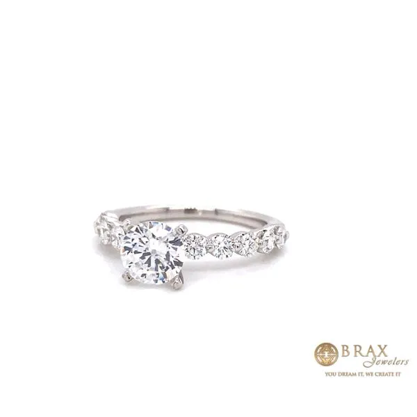 14K White Gold Diamond Engagement Ring Setting Image 3 Brax Jewelers Newport Beach, CA