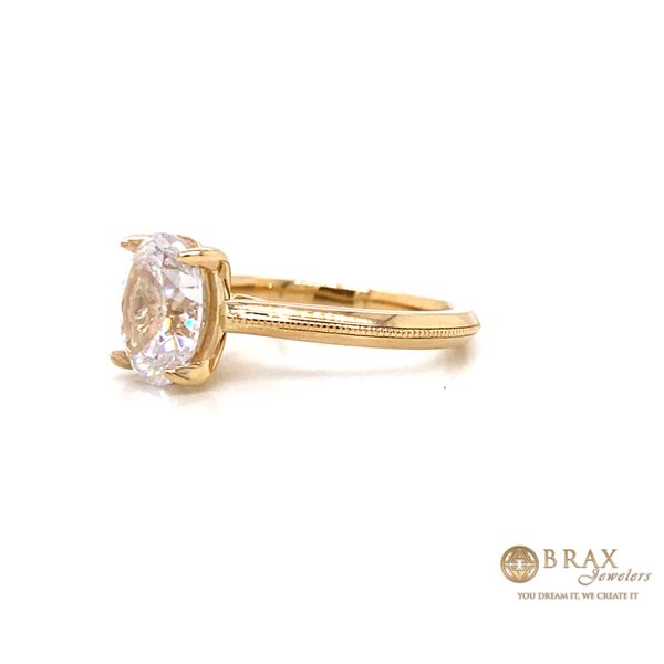 14K Yellow Gold Solitaire Engagement Ring Setting Image 2 Brax Jewelers Newport Beach, CA