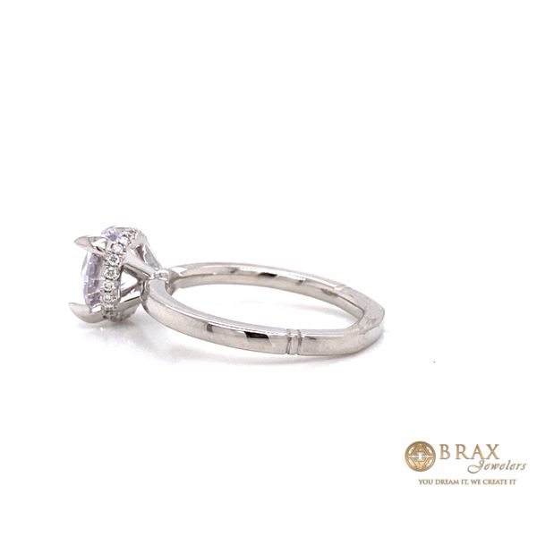 14K White Gold Hidden Halo Solitaire Diamond Engagement Ring Setting Image 3 Brax Jewelers Newport Beach, CA
