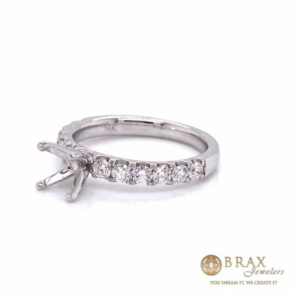 14K White Gold Diamond Engagement Ring Setting Image 2 Brax Jewelers Newport Beach, CA