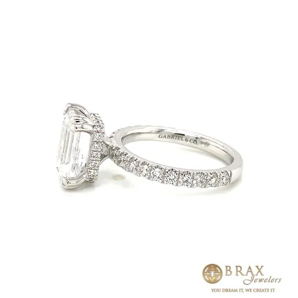 14 Karat White Gold Emerald/Radiant Engagement Ring Setting Image 3 Brax Jewelers Newport Beach, CA