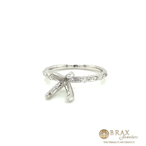 0.25 Lady's Diamond Engagement Ring Setting Only 14 Karat White Gold 90080A - Brax jewelers Image 2 Brax Jewelers Newport Beach, CA