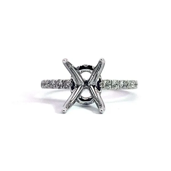 Lady's 14 Karat White Gold Setting Only With Approximatley 0.40Tw Round Natural Diamonds Brax Jewelers Newport Beach, CA