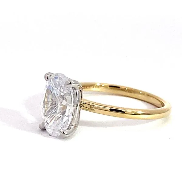 3.87 Lady's Classic Engagement Ring Setting Only 14 Karat Two-Tone Gold Image 4 Brax Jewelers Newport Beach, CA