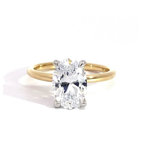 3.87 Lady's Classic Engagement Ring Setting Only 14 Karat Two-Tone Gold Brax Jewelers Newport Beach, CA