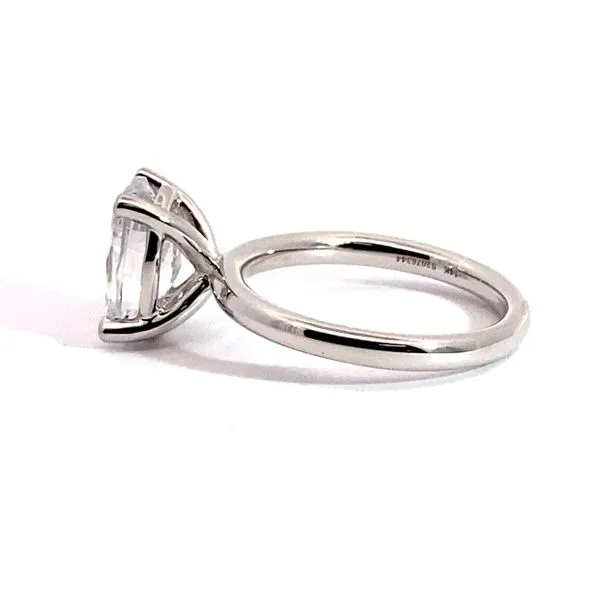 Lady's 14 Karat White Gold Solitaire Setting Only. In Ring Size 6.5. Image 3 Brax Jewelers Newport Beach, CA