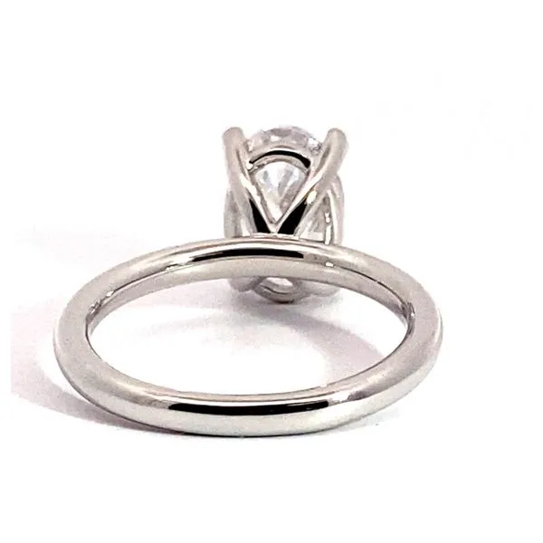 Lady's 14 Karat White Gold Solitaire Setting Only With 1, 3.86Tw Oval Cubic Zirconium Image 4 Brax Jewelers Newport Beach, CA