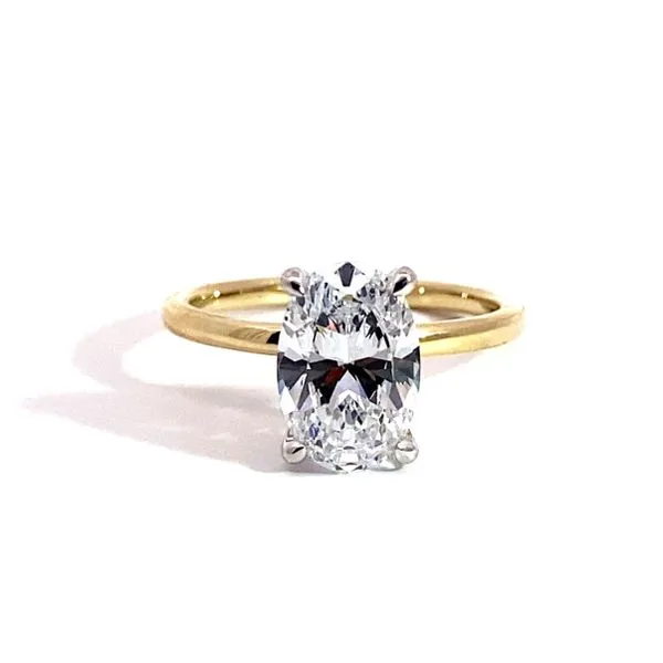 Lady's 14 Karat Two-Tone Gold Solitaire Setting Only In Ring Size 6.5. Brax Jewelers Newport Beach, CA