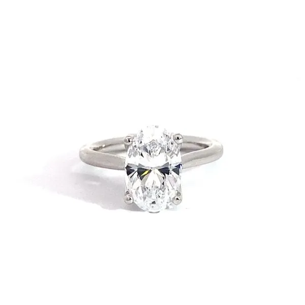 Lady's 14 Karat White Gold Solitaire Lotus Prongs Setting Only In Ring Size 6.5. Brax Jewelers Newport Beach, CA