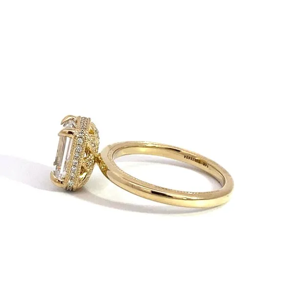 Lady's 14 Karat Yellow Gold Setting Only With a  0.18Tw Round Natural DIamonds On The Hidden Halo Image 3 Brax Jewelers Newport Beach, CA