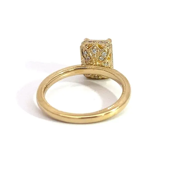 Lady's 14 Karat Yellow Gold Setting Only With a  0.18Tw Round Natural DIamonds On The Hidden Halo Image 4 Brax Jewelers Newport Beach, CA