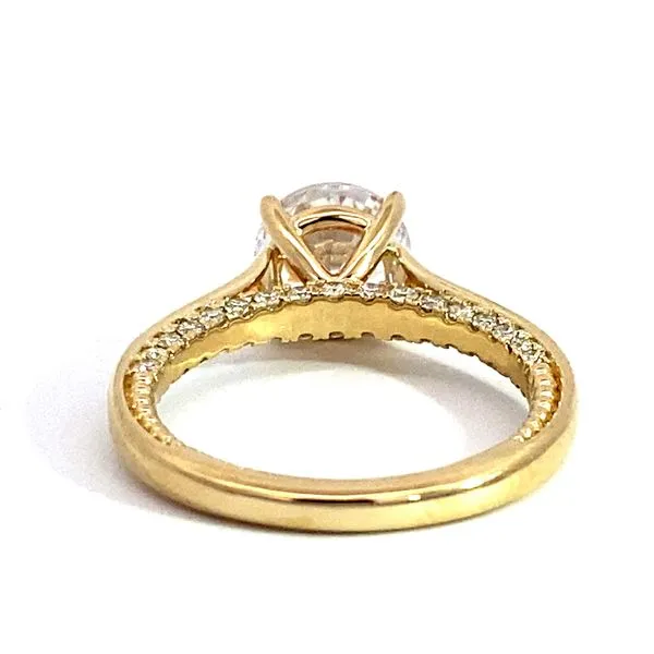 Lady's 14 Karat Yellow Gold Solitaire Setting Only With Round Natural 0.35Tw Diamonds On The Setting - Brax Jewelers Image 2 Brax Jewelers Newport Beach, CA