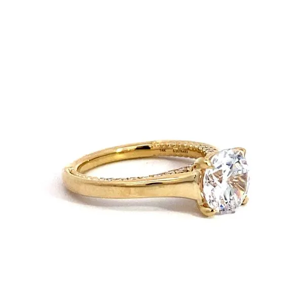 Lady's 14 Karat Yellow Gold Solitaire Setting Only With Round Natural 0.35Tw Diamonds On The Setting - Brax Jewelers Image 4 Brax Jewelers Newport Beach, CA