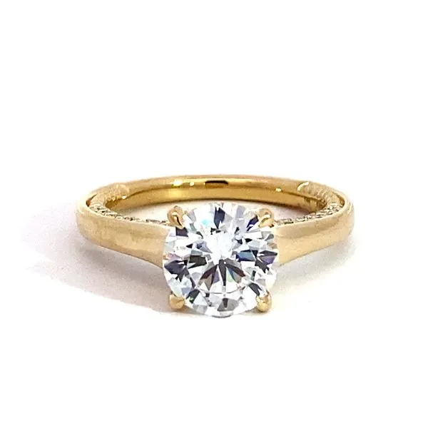 Lady's 14 Karat Yellow Gold Solitaire Setting Only With Round Natural 0.35Tw Diamonds On The Setting - Brax Jewelers Brax Jewelers Newport Beach, CA