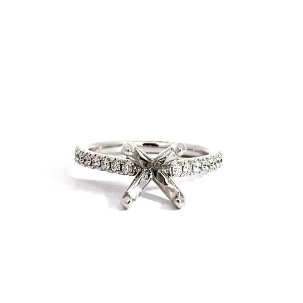 Lady's 14 Karat White Gold Setting Only With 0.34Tw Round G VS2 Natural Diamonds - Brax Jewelers Brax Jewelers Newport Beach, CA