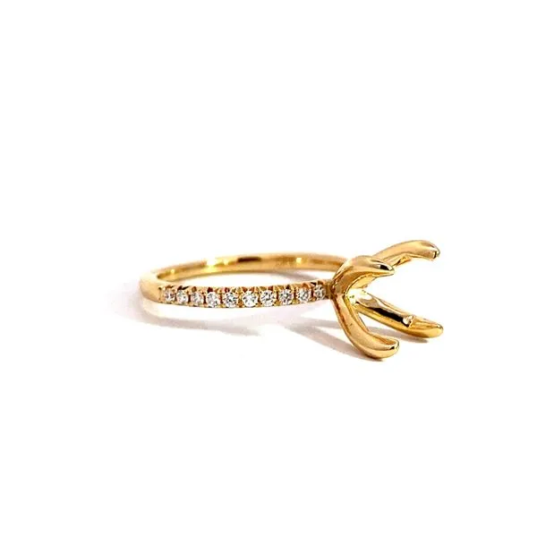 Lady's 14 Karat Yellow Gold Setting Only With 0.20Tw Round Natural Diamond In Ring Size 6.5 - Brax Jewelers Image 3 Brax Jewelers Newport Beach, CA
