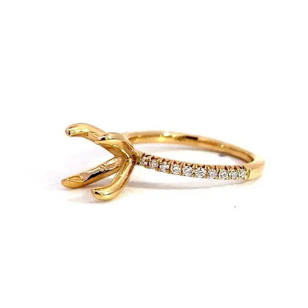Lady's 14 Karat Yellow Gold Setting Only With 0.20Tw Round Natural Diamond In Ring Size 6.5 - Brax Jewelers Image 4 Brax Jewelers Newport Beach, CA