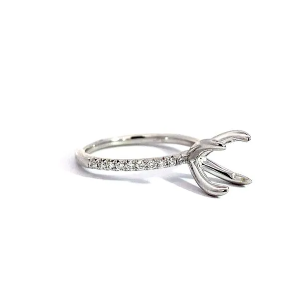 Lady's 14 Karat White Gold Setting Only With 0.20Tw Round Natural Diamond In Ring Size 6.5 - Brax Jewelers Image 3 Brax Jewelers Newport Beach, CA