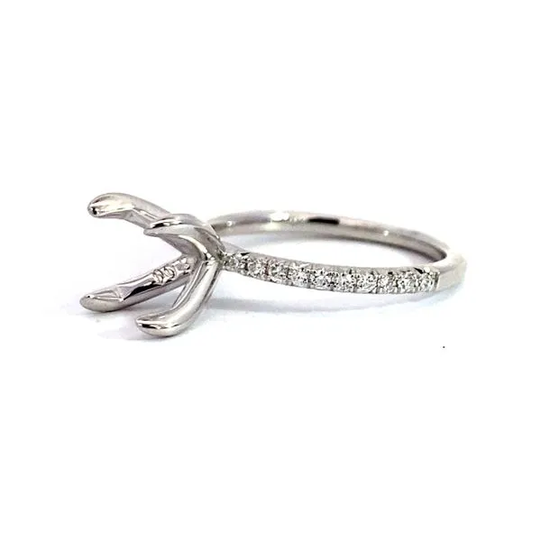 Lady's 14 Karat White Gold Setting Only With 0.20Tw Round Natural Diamond In Ring Size 6.5 - Brax Jewelers Image 4 Brax Jewelers Newport Beach, CA