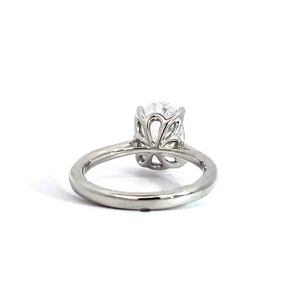 Lady's Solitaire Lotus Engagement Ring Setting Only 14 Karat White Gold - Brax Jewelers Image 2 Brax Jewelers Newport Beach, CA