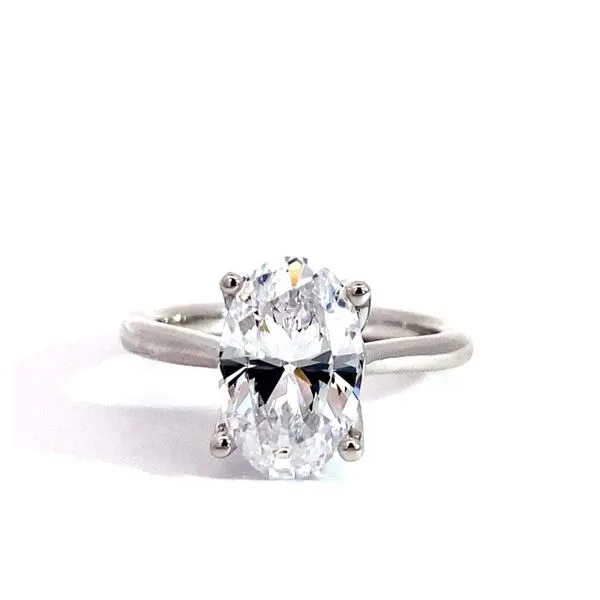 Lady's Solitaire Lotus Engagement Ring Setting Only 14 Karat White Gold - Brax Jewelers Brax Jewelers Newport Beach, CA