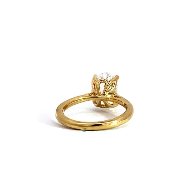 Lady's Solitaire Lotus Engagement Ring Setting Only 14 Karat Yellow Gold - Brax Jewelers Image 2 Brax Jewelers Newport Beach, CA