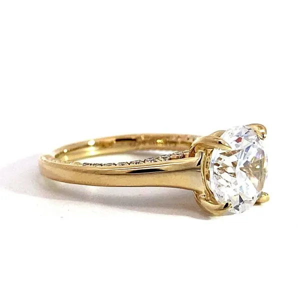 Lady's 14 Karat Yellow Gold Setting Only With 0.34Tw Round Natural Diamonds On The Setting. Ring Size 6.5. Image 3 Brax Jewelers Newport Beach, CA