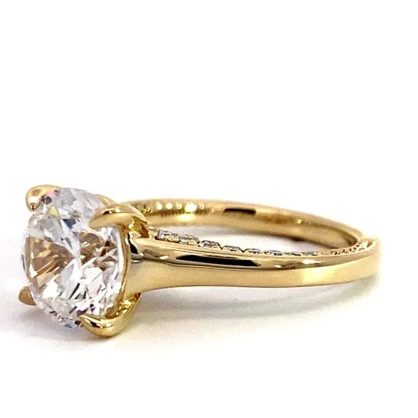 Lady's 14 Karat Yellow Gold Setting Only With 0.34Tw Round Natural Diamonds On The Setting. Ring Size 6.5. Image 4 Brax Jewelers Newport Beach, CA