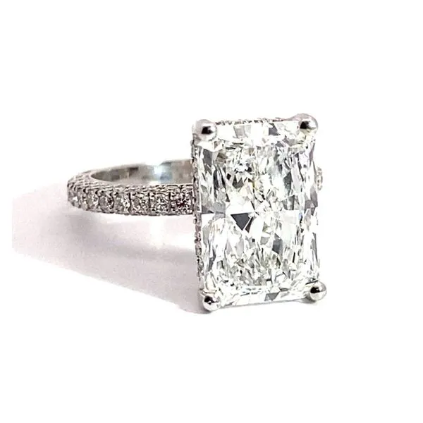 Pave Solitaire Engagement Ring - Setting Only Image 3 Brax Jewelers Newport Beach, CA
