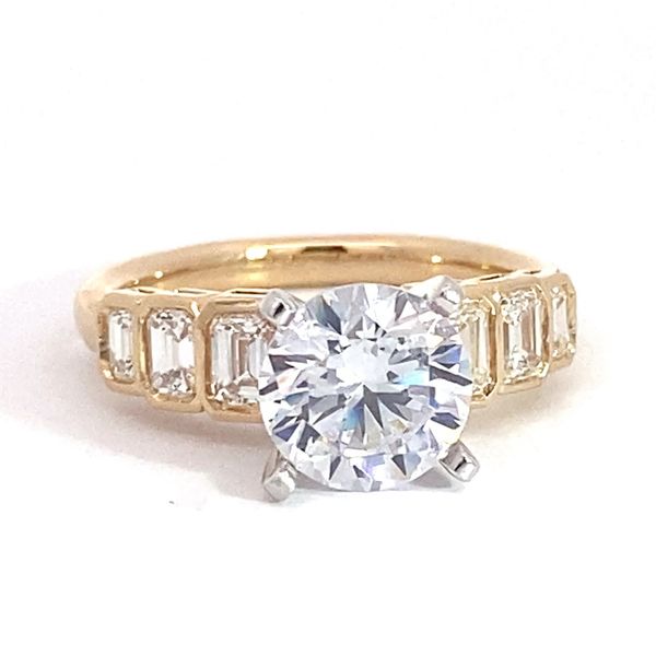 0.92 Natural Diamond Engagement Ring Setting Only 14 Karat Yellow Gold Image 2 Brax Jewelers Newport Beach, CA