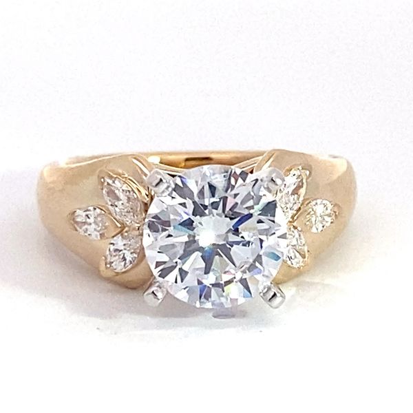 0.38 Natural Diamond Engagement Ring Setting Only 14 Karat Yellow Gold. Image 2 Brax Jewelers Newport Beach, CA