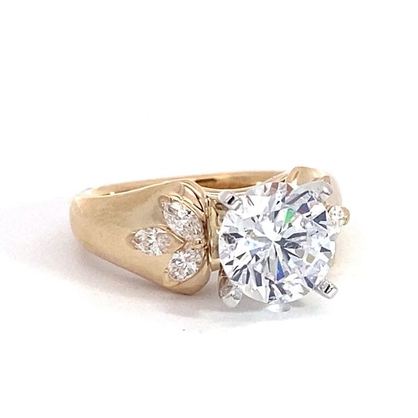 0.38 Natural Diamond Engagement Ring Setting Only 14 Karat Yellow Gold. Image 4 Brax Jewelers Newport Beach, CA