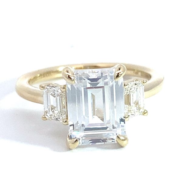 0.64Tw Emeral Sides Lady's Natural Diamond Engagement Ring Setting Only 14 Karat Yellow Gold Brax Jewelers Newport Beach, CA
