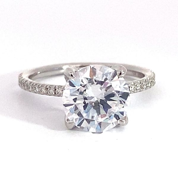 0.22 Lady's Natural Diamond Engagement Ring Setting Only 14 Karat White Gold Brax Jewelers Newport Beach, CA
