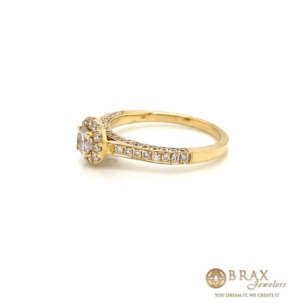 14 Karat Yellow Gold 0.31Ct Round Natural Diamond Engagement Ring Image 2 Brax Jewelers Newport Beach, CA