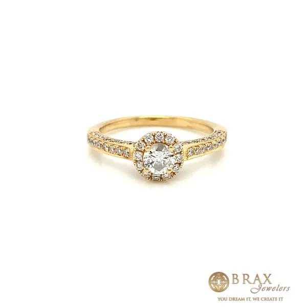 14K Yellow Gold 0.31Ct Round Natural Diamond Engagement Ring Brax Jewelers Newport Beach, CA