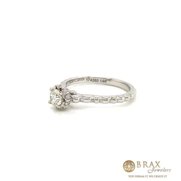 14K White Gold 0.50Ct Round Cut Natural Diamond Engagement Ring Image 2 Brax Jewelers Newport Beach, CA