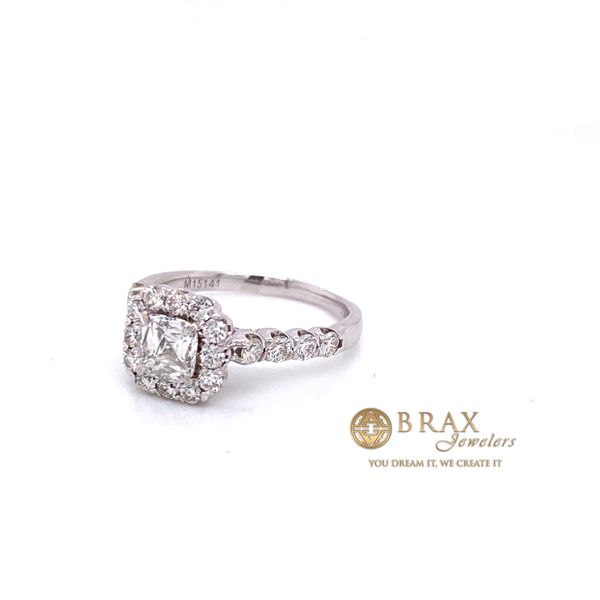 18K White Gold 0.74Ct Crisscut Cushion Natural Diamond Engagement Ring Image 3 Brax Jewelers Newport Beach, CA
