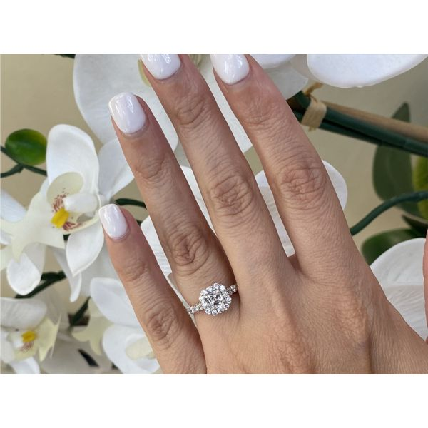 18K White Gold 0.74Ct Crisscut Cushion Natural Diamond Engagement Ring Image 5 Brax Jewelers Newport Beach, CA