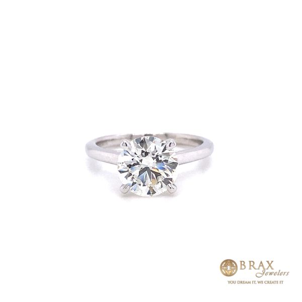 14K White Gold 2.18Ct Round Natural Diamond Engagement Ring Brax Jewelers Newport Beach, CA