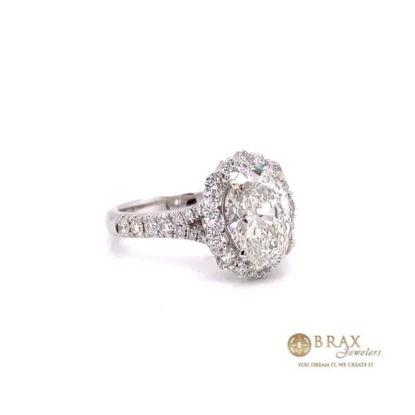 14K White Gold 0.78Ct Oval Moissanite Engagement Ring Image 3 Brax Jewelers Newport Beach, CA