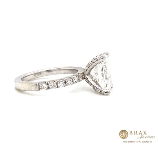 14K White Gold Radiant Lab Grown Diamond Engagement Ring Image 2 Brax Jewelers Newport Beach, CA