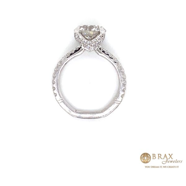 14K Tulip Pave Round Engagement Ring Image 3 Brax Jewelers Newport Beach, CA