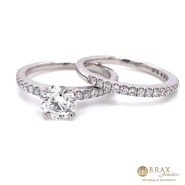 14K White Gold 1.00Ct Round Lab Diamond Engagement Ring Brax Jewelers Newport Beach, CA