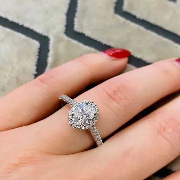 14K White Gold 0.80Ct Oval Lab Diamond Engagement Ring Image 4 Brax Jewelers Newport Beach, CA