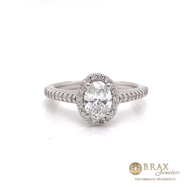 14K White Gold 0.80Ct Oval Lab Diamond Engagement Ring Brax Jewelers Newport Beach, CA