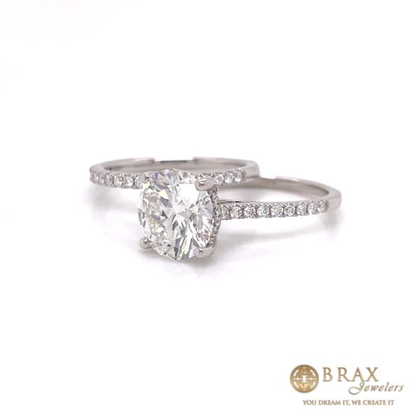 14K White Gold 3.11Ct Round Lab Diamond Engagement Ring Image 2 Brax Jewelers Newport Beach, CA
