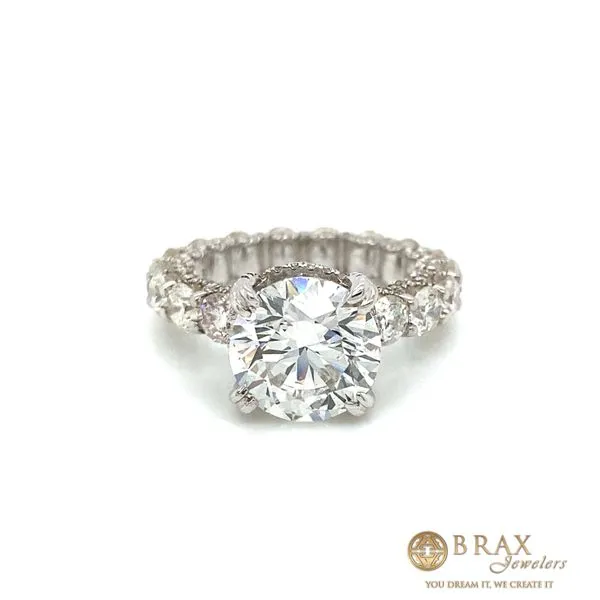 14K White Gold 4.07Ct Round Lab Diamond Engagement Ring Brax Jewelers Newport Beach, CA